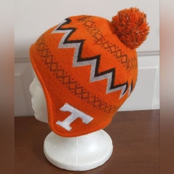 YOUTH NCAA Tennessee Volunteers Beanie Hat Knit Cap Orange White - Picture 4 of 8